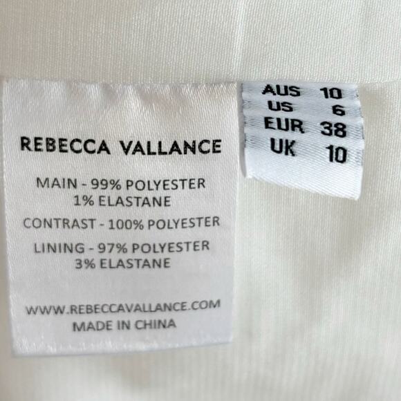 Rebecca Vallance Puff Sleeve V Neck Midi Dress 6 White NWT - Picture 12 of 13